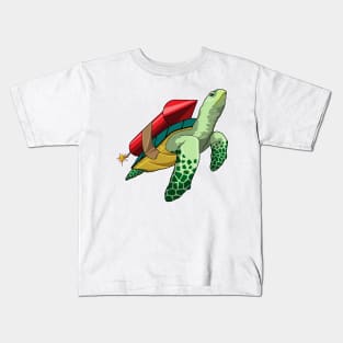 Turtle with Rocket Kids T-Shirt